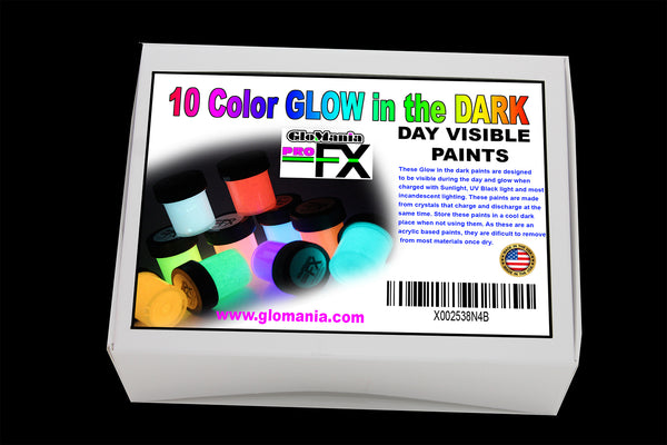 ARTME Glow in The Dark Paint, 10 Bright Colors 60ml/2oz Blacklight Paint  Set, Neon Craft Paint, Acrylic Glow Fluorescent Paint Perfect for Art